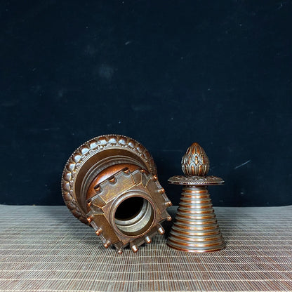 Handcrafted Copper Nepalese Stupa - Unique Collectible Gift