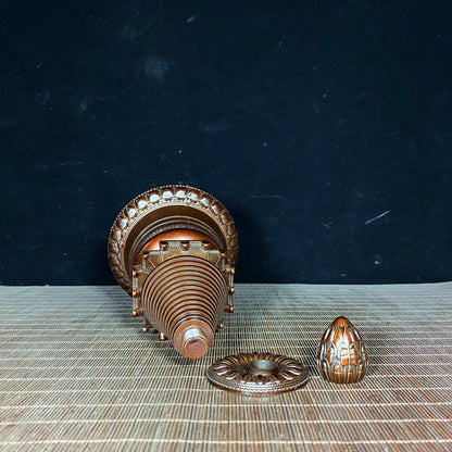 Handcrafted Copper Nepalese Stupa - Unique Collectible Gift