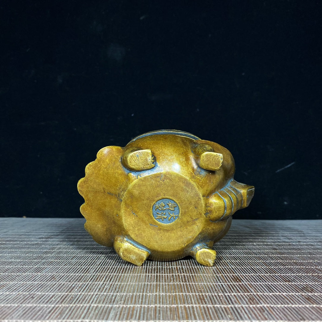 Handcrafted Pure Copper Turtle Teapot - Exquisite Carving, Unique Gift, Vintage Collectible