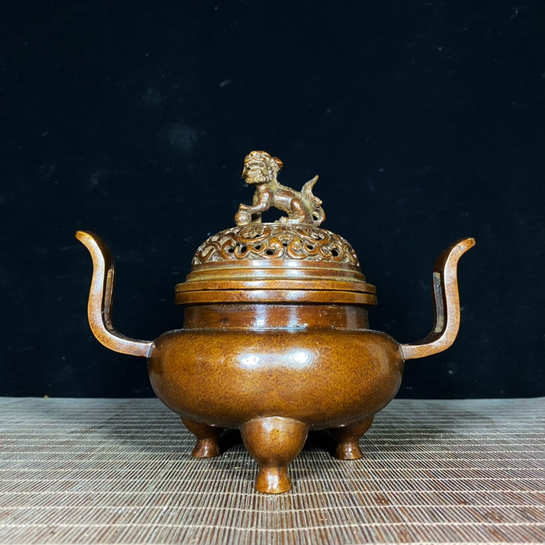 Exquisite Hand-Carved Antique Incense Burner - Perfect Gift for Collectors and Decor Enthusiasts