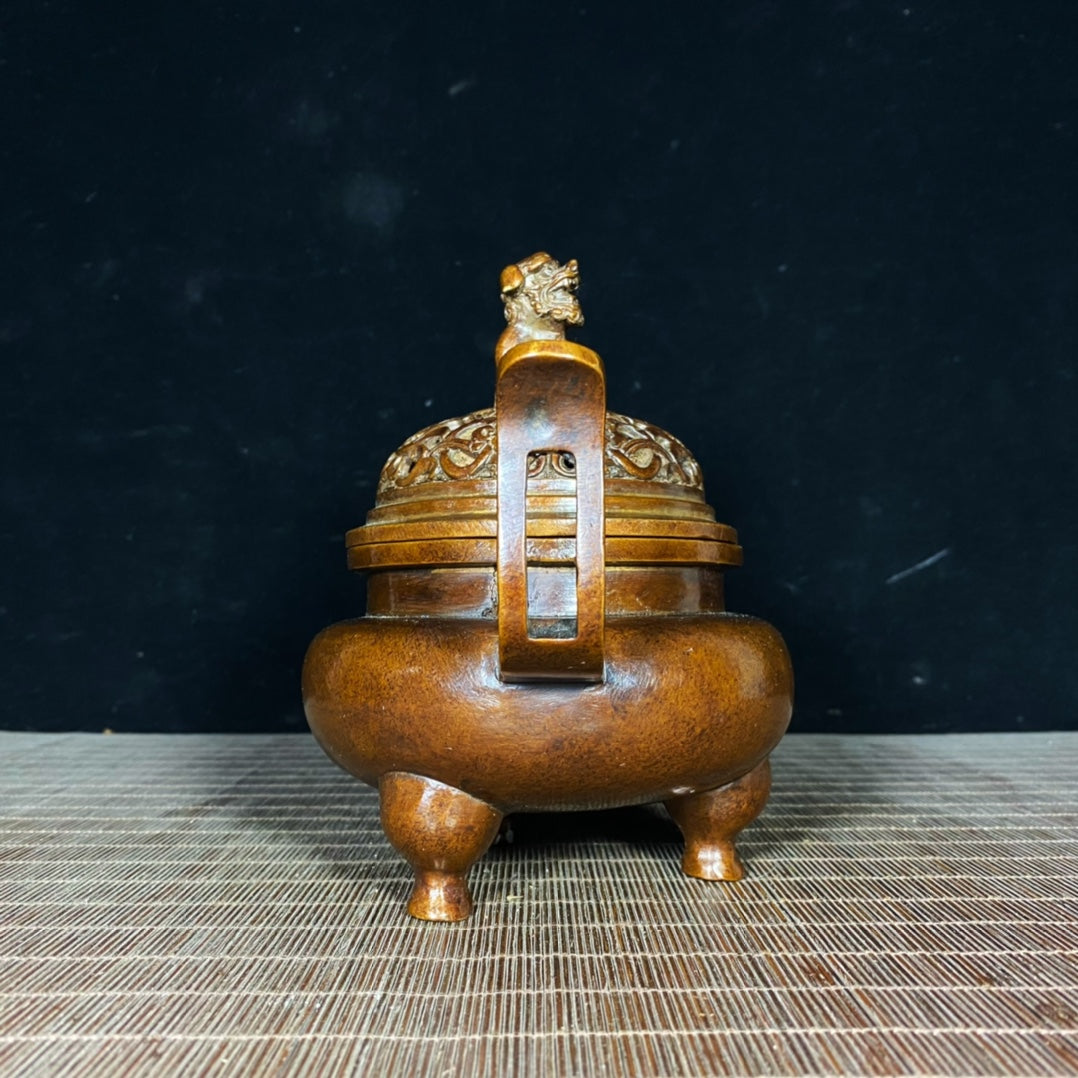 Exquisite Hand-Carved Antique Incense Burner - Perfect Gift for Collectors and Decor Enthusiasts