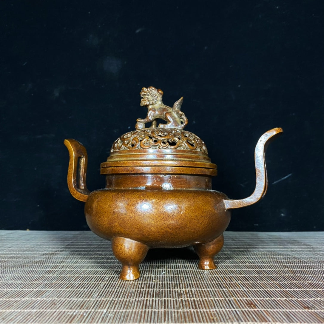 Exquisite Hand-Carved Antique Incense Burner - Perfect Gift for Collectors and Decor Enthusiasts