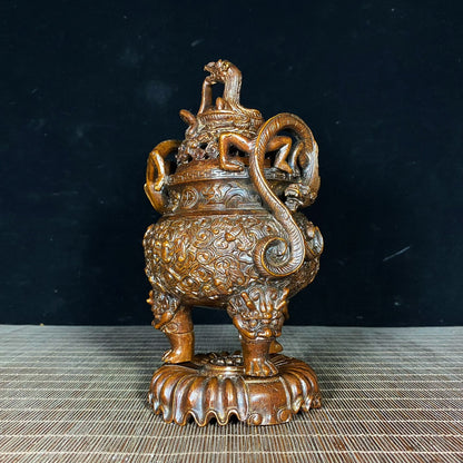 Exquisite Handcrafted Antique Three-Legged Incense Burner