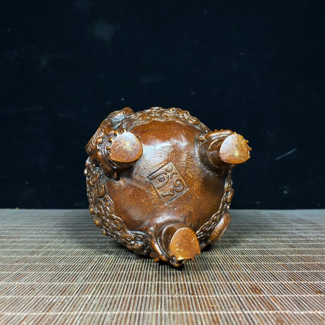 Exquisite Handcrafted Antique Three-Legged Incense Burner