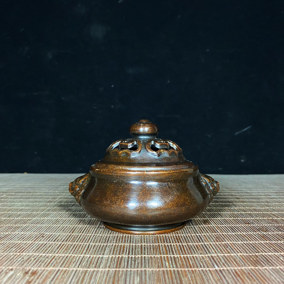 Handcrafted Pure Copper Beast Ear Incense Burner - Unique Vintage Collectible