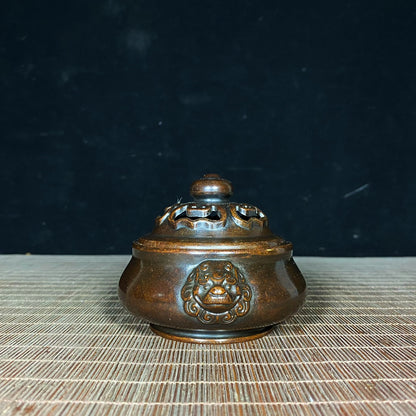 Handcrafted Pure Copper Beast Ear Incense Burner - Unique Vintage Collectible