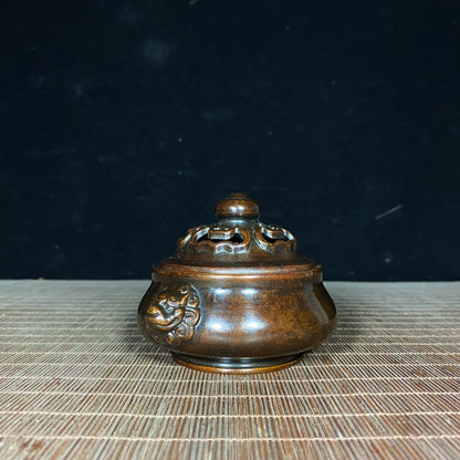 Handcrafted Pure Copper Beast Ear Incense Burner - Unique Vintage Collectible