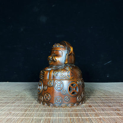 Handcrafted Pure Copper God of Wealth Incense Burner - Exquisite Craftsmanship, Unique Gift