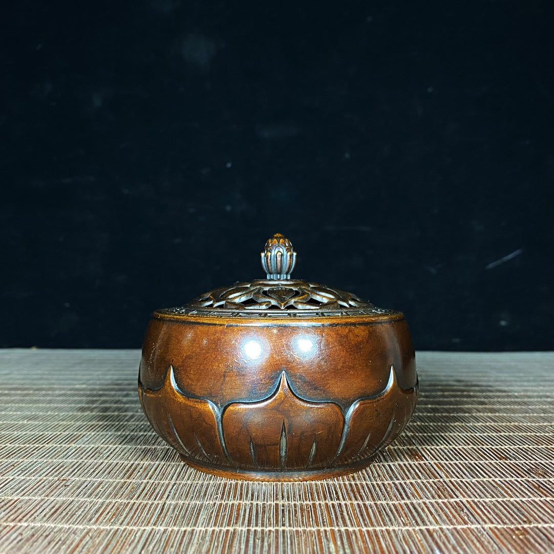 Handcrafted Pure Copper Lotus Incense Burner - Exquisite Craftsmanship & Unique Gift