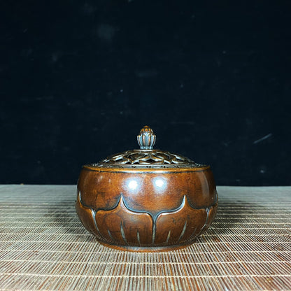 Handcrafted Pure Copper Lotus Incense Burner - Exquisite Craftsmanship & Unique Gift