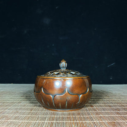 Handcrafted Pure Copper Lotus Incense Burner - Exquisite Craftsmanship & Unique Gift