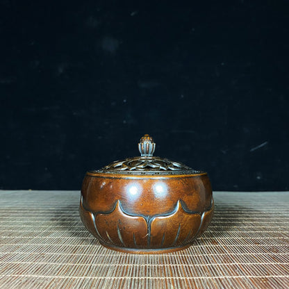 Handcrafted Pure Copper Lotus Incense Burner - Exquisite Craftsmanship & Unique Gift