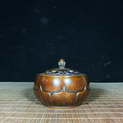 Handcrafted Pure Copper Lotus Incense Burner - Exquisite Craftsmanship & Unique Gift