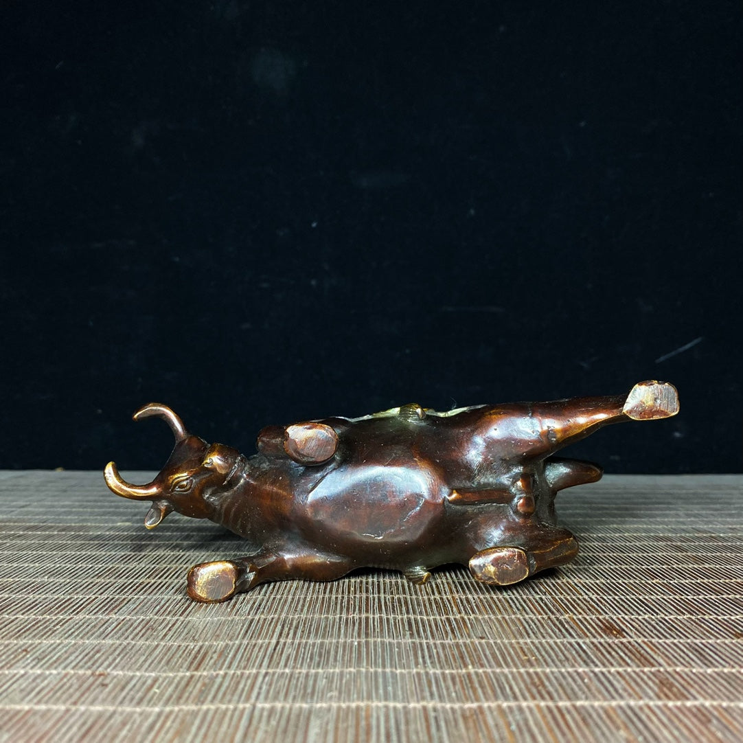 Handcrafted Bronze Gilded Wealth-Attracting Bull Statue