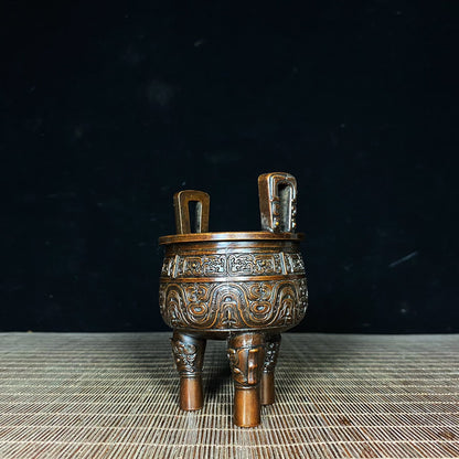 Exquisite Handcrafted Pure Copper Tripod Cauldron - Unique Vintage Artwork, Collector's Item, Personalized Gift