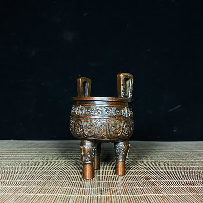 Exquisite Handcrafted Pure Copper Tripod Cauldron - Unique Vintage Artwork, Collector's Item, Personalized Gift