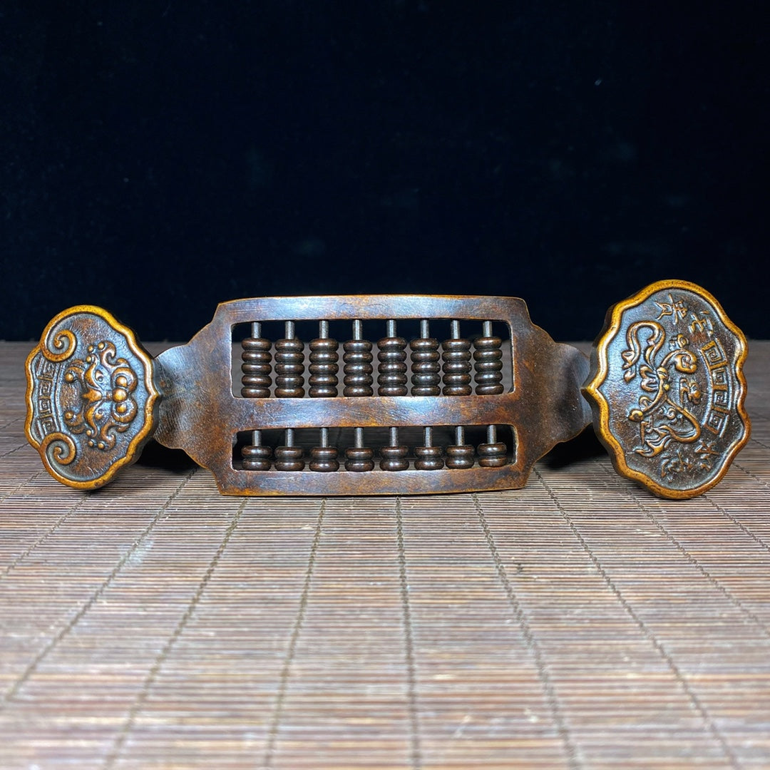 Exquisite Handmade Pure Copper Abacus in Ruyi Shape - A Rare Artistic Masterpiece