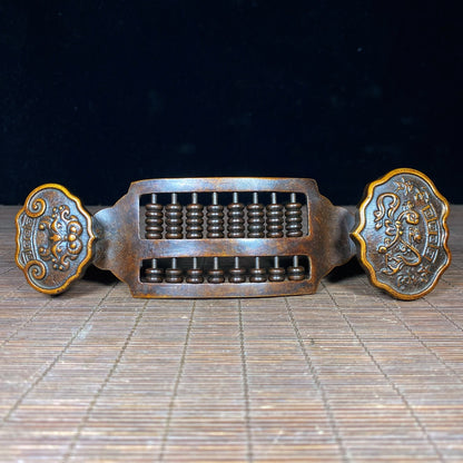 Exquisite Handmade Pure Copper Abacus in Ruyi Shape - A Rare Artistic Masterpiece