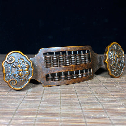 Exquisite Handmade Pure Copper Abacus in Ruyi Shape - A Rare Artistic Masterpiece