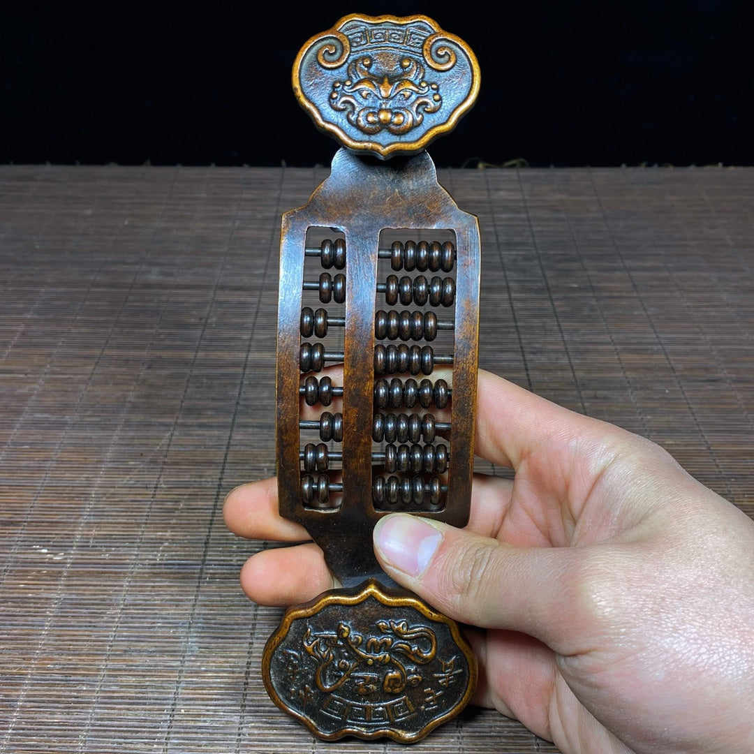 Exquisite Handmade Pure Copper Abacus in Ruyi Shape - A Rare Artistic Masterpiece