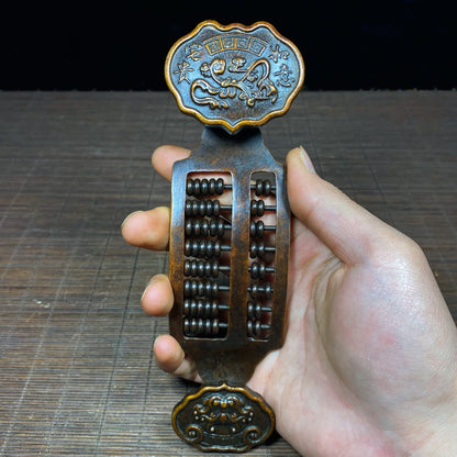 Exquisite Handmade Pure Copper Abacus in Ruyi Shape - A Rare Artistic Masterpiece