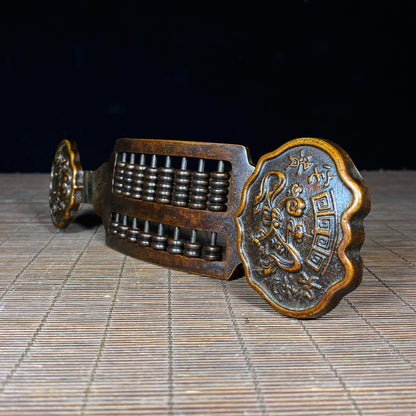 Exquisite Handmade Pure Copper Abacus in Ruyi Shape - A Rare Artistic Masterpiece