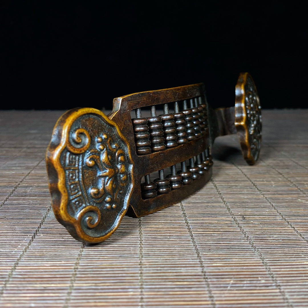 Exquisite Handmade Pure Copper Abacus in Ruyi Shape - A Rare Artistic Masterpiece